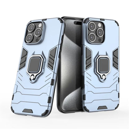 For iPhone 16 Pro Max Case PC+TPU Hybrid Phone Cover with Ring Kickstand
