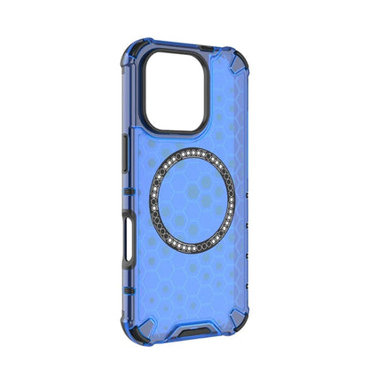 For iPhone 16 Pro Magnetic Case Reinforced Corner Honeycomb TPU+PC Phone Cover