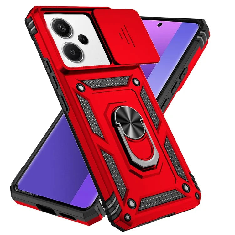 For Xiaomi Redmi Note 13 Pro+ 5G Case PC + TPU Phone Cover Lens Ultimate Protection Kickstand