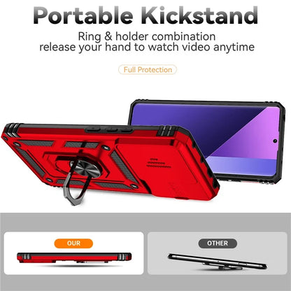For Xiaomi Redmi Note 13 Pro+ 5G Case PC + TPU Phone Cover Lens Ultimate Protection Kickstand
