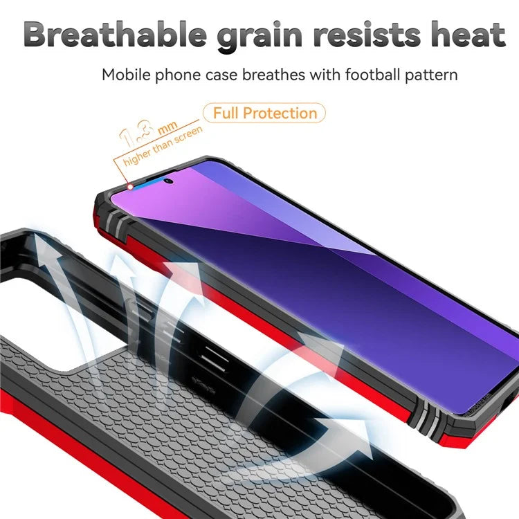 For Xiaomi Redmi Note 13 Pro+ 5G Case PC + TPU Phone Cover Lens Ultimate Protection Kickstand