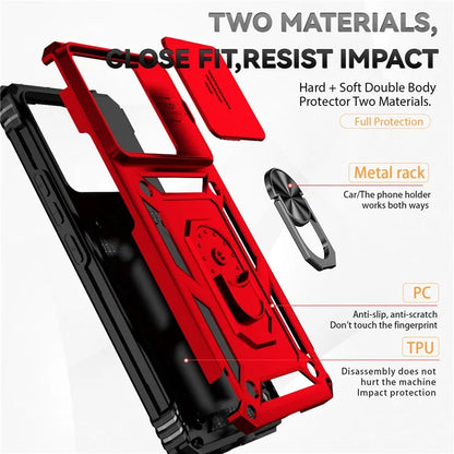 For Xiaomi Redmi Note 13 Pro+ 5G Case PC + TPU Phone Cover Lens Ultimate Protection Kickstand