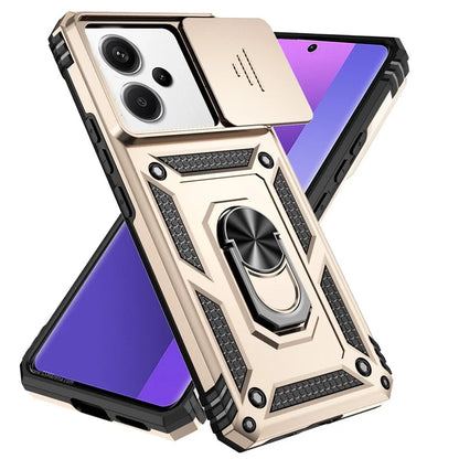 For Xiaomi Redmi Note 13 Pro+ 5G Case PC + TPU Phone Cover Lens Ultimate Protection Kickstand