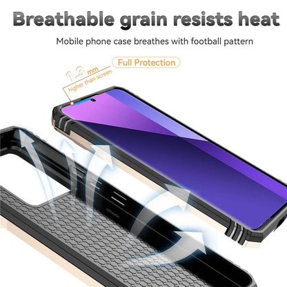 For Xiaomi Redmi Note 13 Pro+ 5G Case PC + TPU Phone Cover Lens Ultimate Protection Kickstand