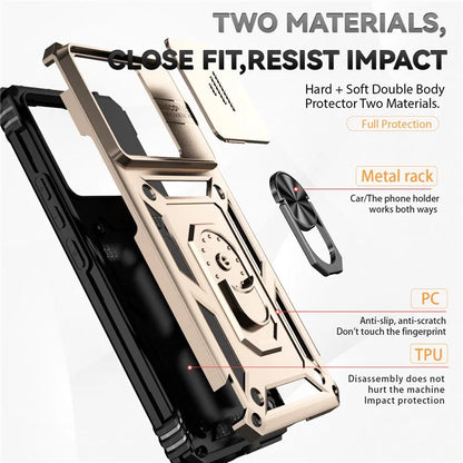 For Xiaomi Redmi Note 13 Pro+ 5G Case PC + TPU Phone Cover Lens Ultimate Protection Kickstand