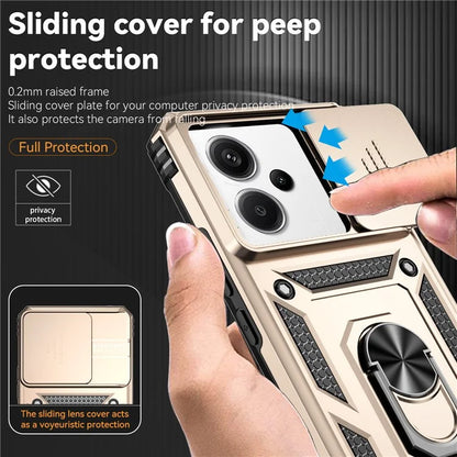 For Xiaomi Redmi Note 13 Pro+ 5G Case PC + TPU Phone Cover Lens Ultimate Protection Kickstand