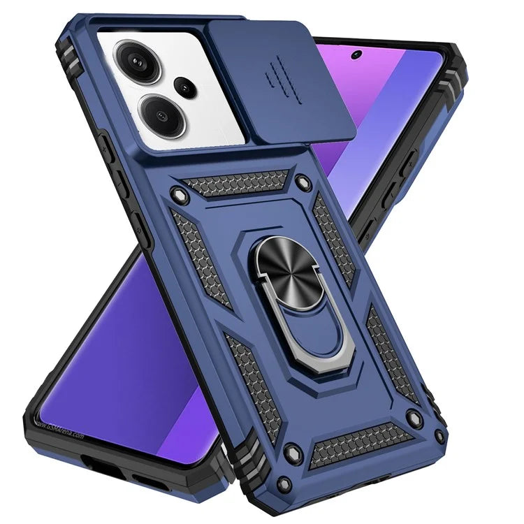 For Xiaomi Redmi Note 13 Pro+ 5G Case PC + TPU Phone Cover Lens Ultimate Protection Kickstand