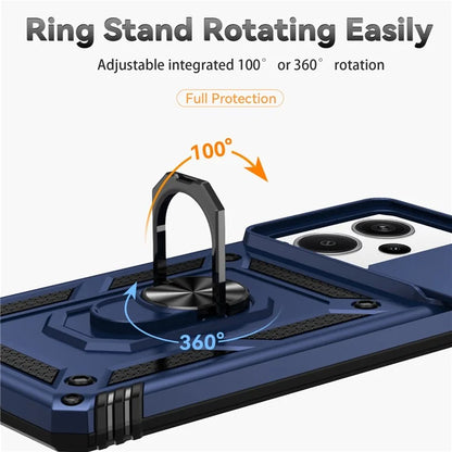 For Xiaomi Redmi Note 13 Pro+ 5G Case PC + TPU Phone Cover Lens Ultimate Protection Kickstand