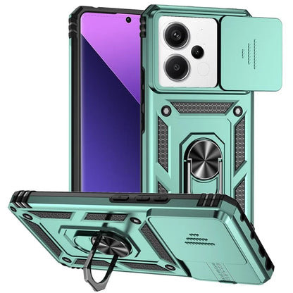 For Xiaomi Redmi Note 13 Pro+ 5G Case PC + TPU Phone Cover Lens Ultimate Protection Kickstand