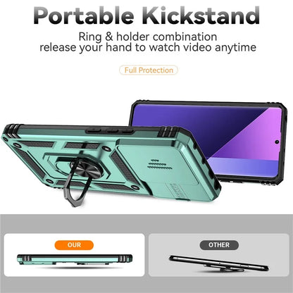 For Xiaomi Redmi Note 13 Pro+ 5G Case PC + TPU Phone Cover Lens Ultimate Protection Kickstand