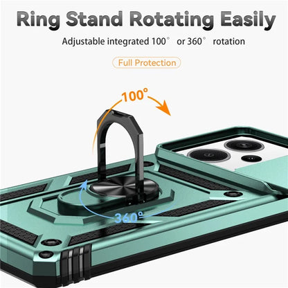 For Xiaomi Redmi Note 13 Pro+ 5G Case PC + TPU Phone Cover Lens Ultimate Protection Kickstand