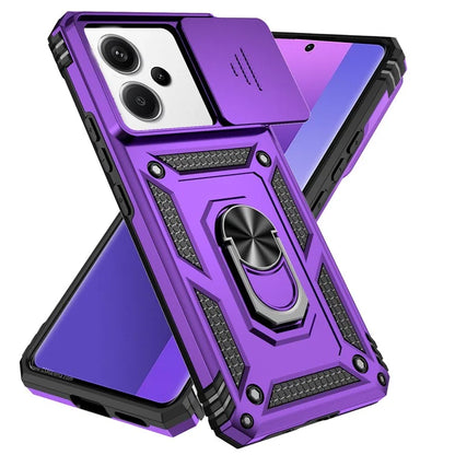 For Xiaomi Redmi Note 13 Pro+ 5G Case PC + TPU Phone Cover Lens Ultimate Protection Kickstand
