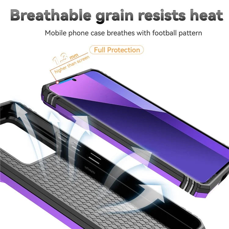 For Xiaomi Redmi Note 13 Pro+ 5G Case PC + TPU Phone Cover Lens Ultimate Protection Kickstand