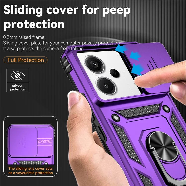 For Xiaomi Redmi Note 13 Pro+ 5G Case PC + TPU Phone Cover Lens Ultimate Protection Kickstand
