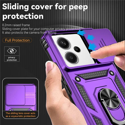 For Xiaomi Redmi Note 13 Pro+ 5G Case PC + TPU Phone Cover Lens Ultimate Protection Kickstand