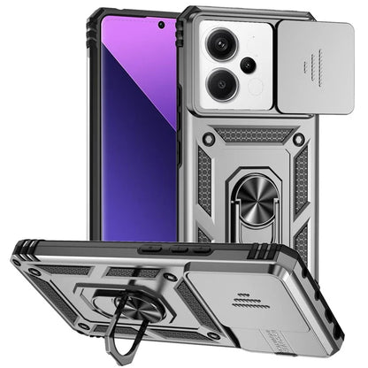 For Xiaomi Redmi Note 13 Pro+ 5G Case PC + TPU Phone Cover Lens Ultimate Protection Kickstand
