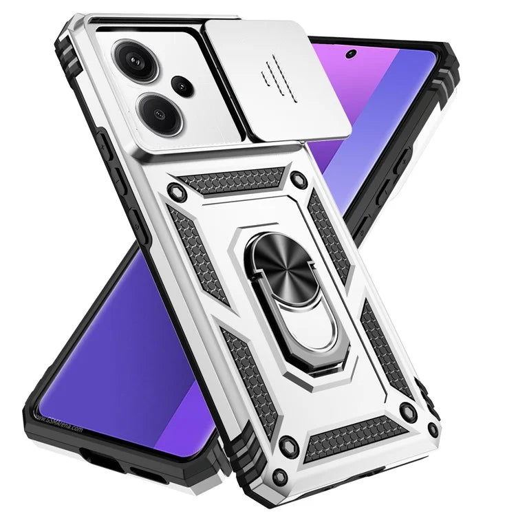 For Xiaomi Redmi Note 13 Pro+ 5G Case PC + TPU Phone Cover Lens Ultimate Protection Kickstand
