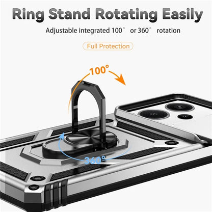 For Xiaomi Redmi Note 13 Pro+ 5G Case PC + TPU Phone Cover Lens Ultimate Protection Kickstand