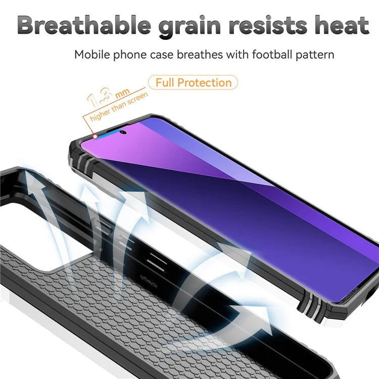 For Xiaomi Redmi Note 13 Pro+ 5G Case PC + TPU Phone Cover Lens Ultimate Protection Kickstand