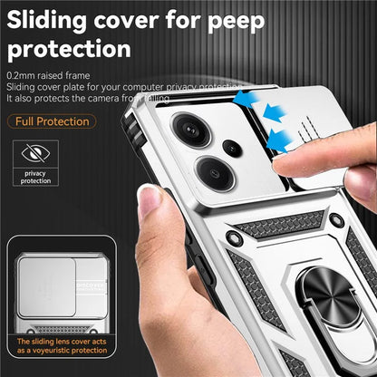 For Xiaomi Redmi Note 13 Pro+ 5G Case PC + TPU Phone Cover Lens Ultimate Protection Kickstand