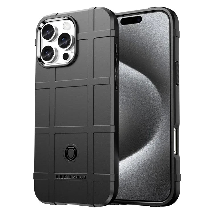 For iPhone 16 Pro Case Grid Design Soft TPU Scratch-Proof Phone Cover