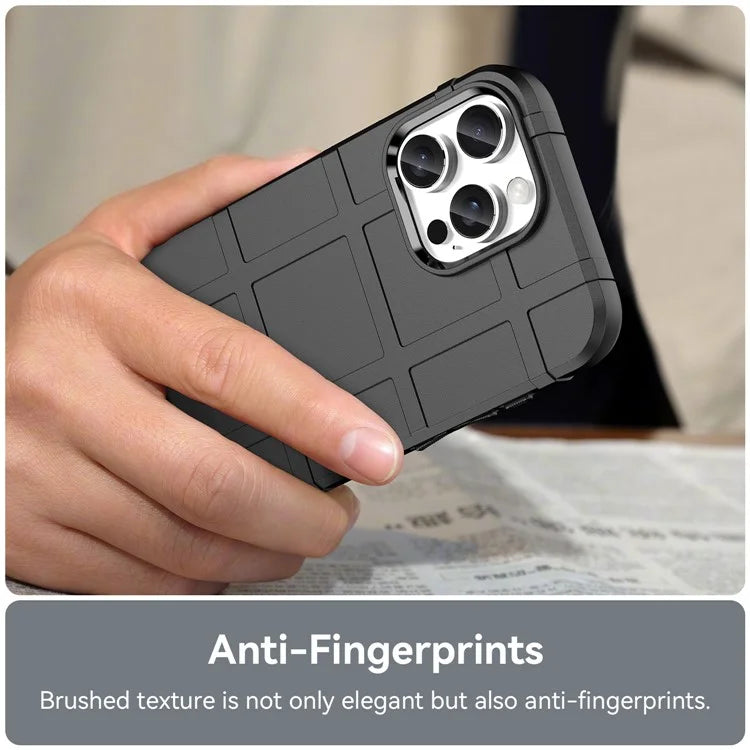 For iPhone 16 Pro Case Grid Design Soft TPU Scratch-Proof Phone Cover