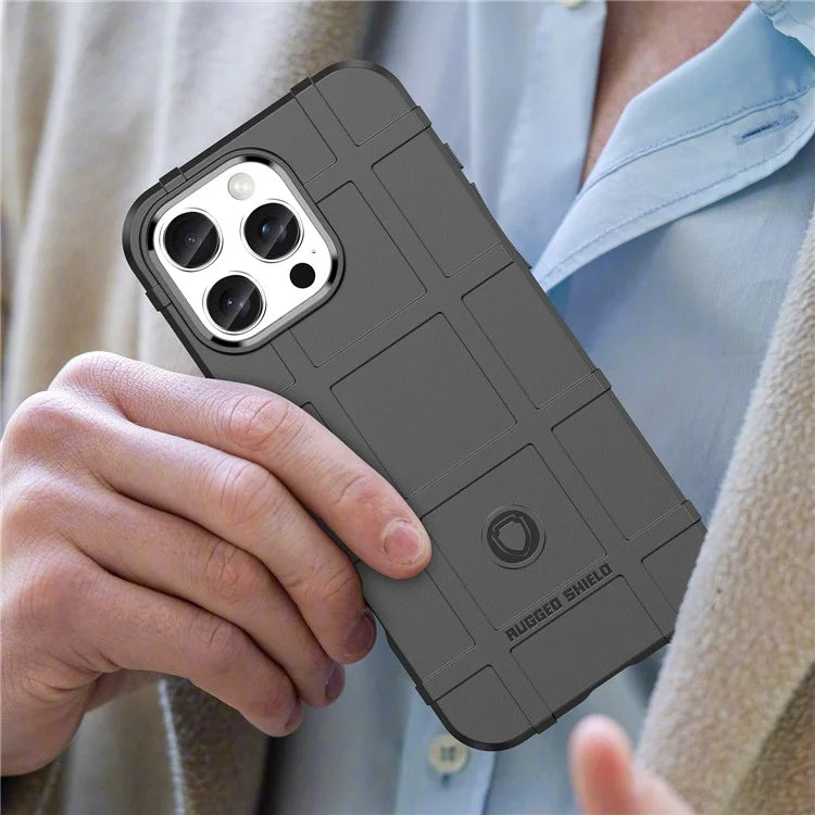For iPhone 16 Pro Case Grid Design Soft TPU Scratch-Proof Phone Cover