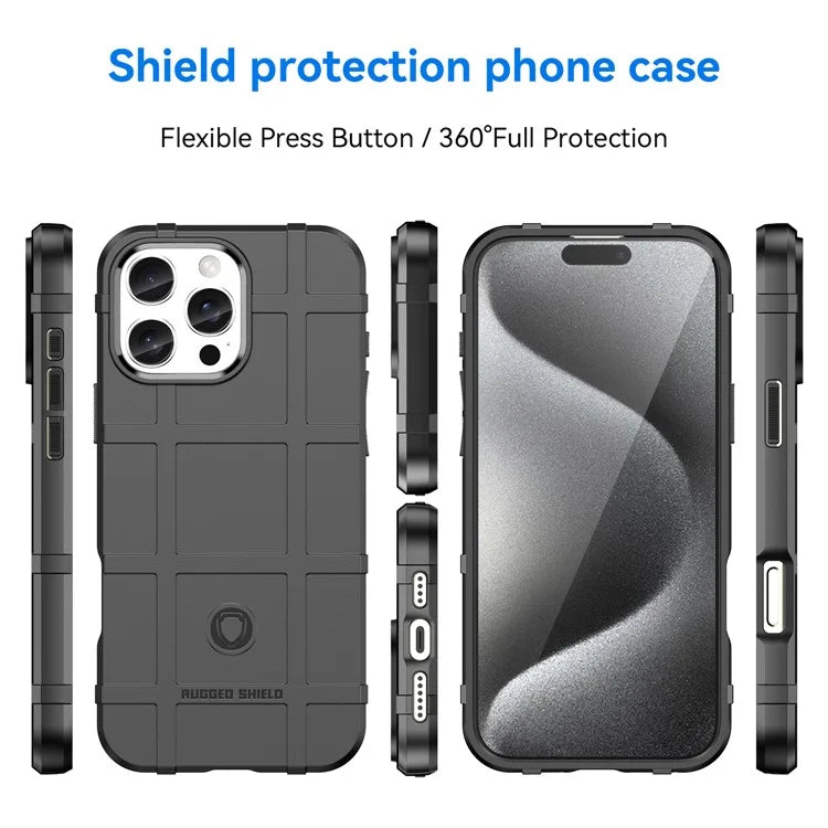 For iPhone 16 Pro Case Grid Design Soft TPU Scratch-Proof Phone Cover