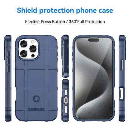 For iPhone 16 Pro Case Grid Design Soft TPU Scratch-Proof Phone Cover