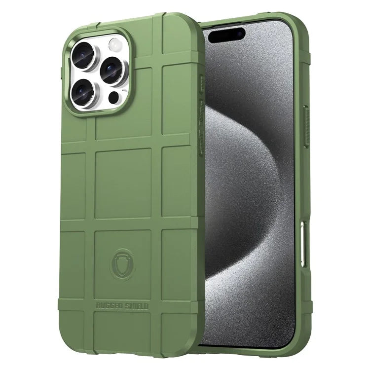 For iPhone 16 Pro Case Grid Design Soft TPU Scratch-Proof Phone Cover