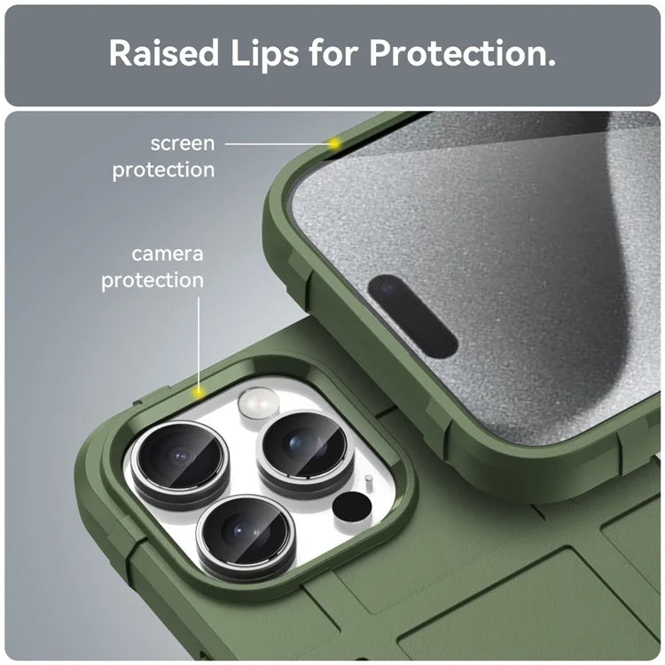 For iPhone 16 Pro Case Grid Design Soft TPU Scratch-Proof Phone Cover