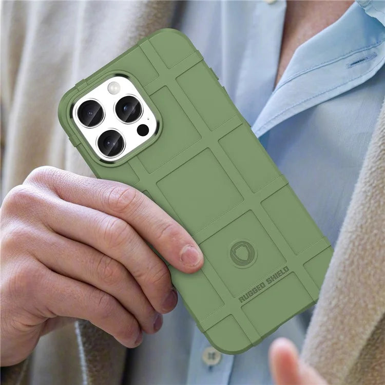 For iPhone 16 Pro Case Grid Design Soft TPU Scratch-Proof Phone Cover