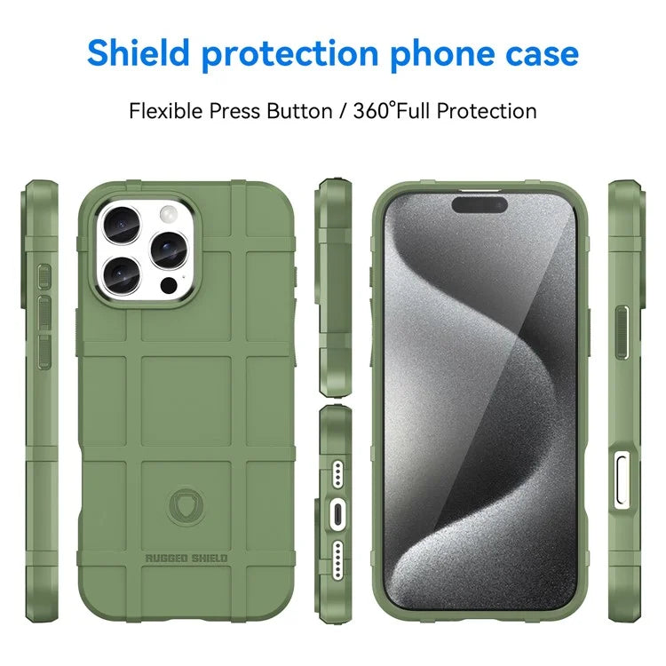 For iPhone 16 Pro Case Grid Design Soft TPU Scratch-Proof Phone Cover