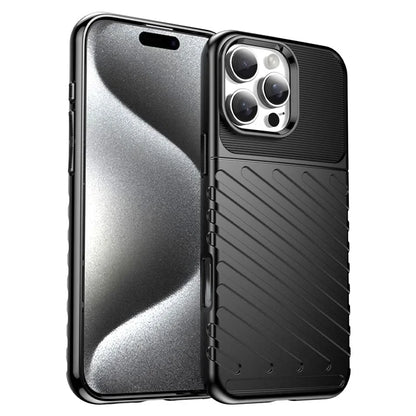 For iPhone 16 Pro Max Case Twill Texture Thickened TPU Phone Cover