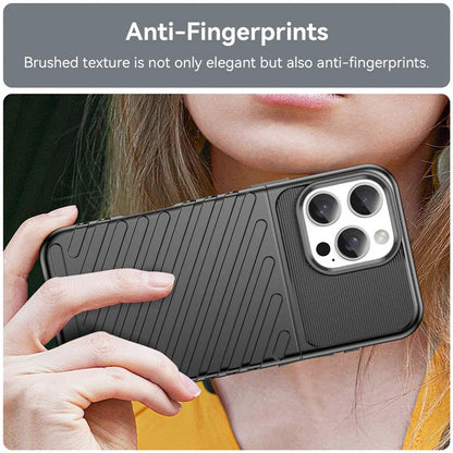 For iPhone 16 Pro Max Case Twill Texture Thickened TPU Phone Cover