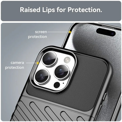 For iPhone 16 Pro Max Case Twill Texture Thickened TPU Phone Cover