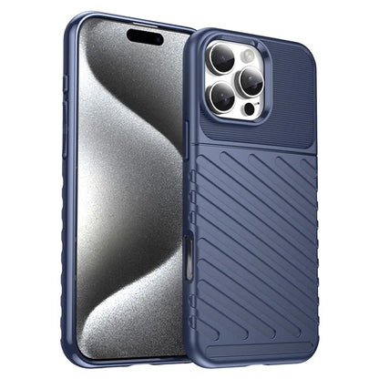 For iPhone 16 Pro Max Case Twill Texture Thickened TPU Phone Cover