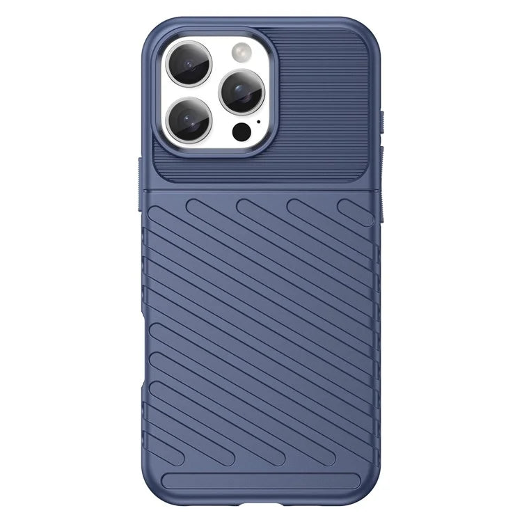 For iPhone 16 Pro Max Case Twill Texture Thickened TPU Phone Cover