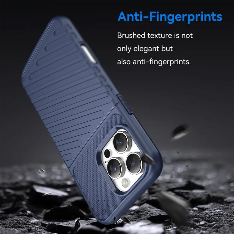 For iPhone 16 Pro Max Case Twill Texture Thickened TPU Phone Cover