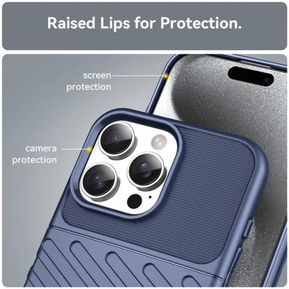 For iPhone 16 Pro Max Case Twill Texture Thickened TPU Phone Cover