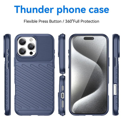 For iPhone 16 Pro Max Case Twill Texture Thickened TPU Phone Cover