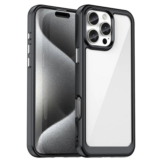 For iPhone 16 Pro Max Case TPU +Acrylic Shockproof Protective Clear Phone Cover