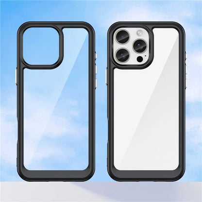 For iPhone 16 Pro Max Case TPU +Acrylic Shockproof Protective Clear Phone Cover