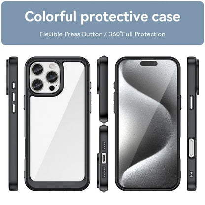 For iPhone 16 Pro Max Case TPU +Acrylic Shockproof Protective Clear Phone Cover