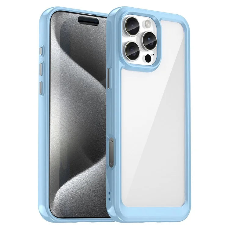 For iPhone 16 Pro Max Case TPU +Acrylic Shockproof Protective Clear Phone Cover