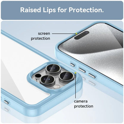For iPhone 16 Pro Max Case TPU +Acrylic Shockproof Protective Clear Phone Cover