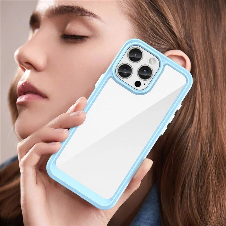 For iPhone 16 Pro Max Case TPU +Acrylic Shockproof Protective Clear Phone Cover