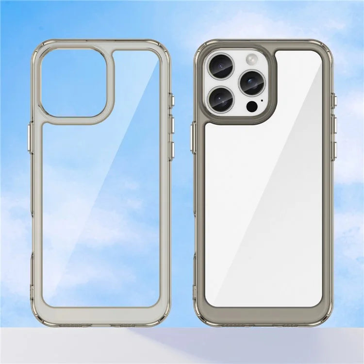 For iPhone 16 Pro Max Case TPU +Acrylic Shockproof Protective Clear Phone Cover