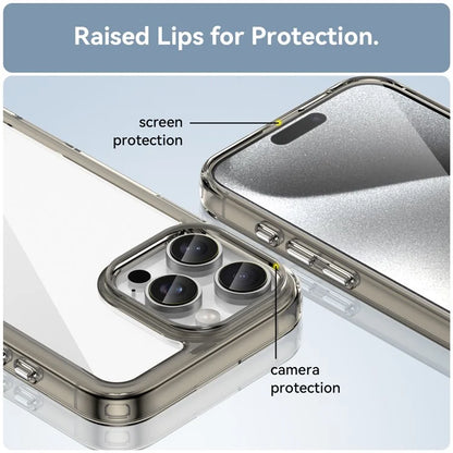 For iPhone 16 Pro Max Case TPU +Acrylic Shockproof Protective Clear Phone Cover