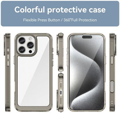 For iPhone 16 Pro Max Case TPU +Acrylic Shockproof Protective Clear Phone Cover